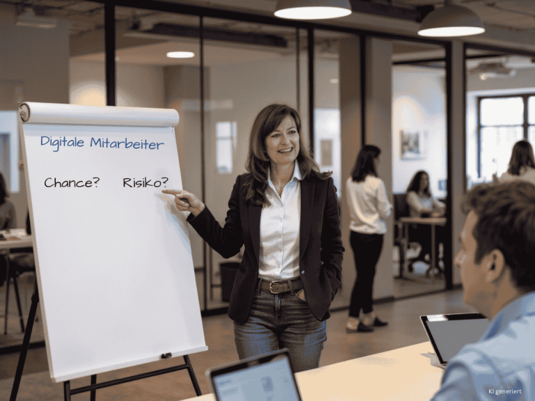 Marketingberaterin Marnie Röder leitet kreativen Workshop –mit Post-its an der Wand in motivierender Arbeitsatmosphäre